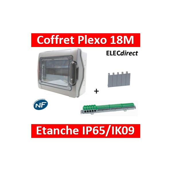 IP65 boîtier électrique étanche extérieur monobloc, 12 modules