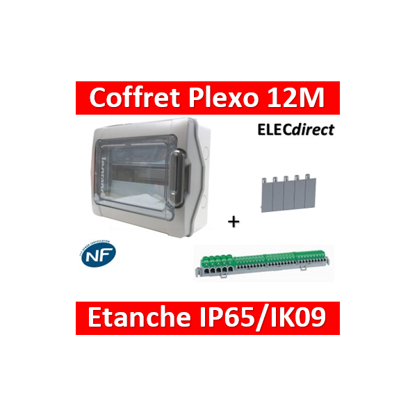 Legrand - Coffret étanche Plexo 12 modules - 1 rangée - IP65/IK09 - 001921  - ELECdirect Vente Matériel Électrique