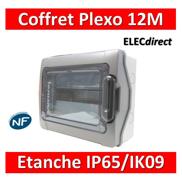 Legrand - Coffret étanche Plexo 12 modules - 1 rangée - IP65/IK09 - 001921  - ELECdirect Vente Matériel Électrique