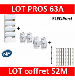 Legrand - LOT PROS - Coffret DRIVIA 52 Modules + peigne vertical -  401214+405002 - ELECdirect Vente Matériel Électrique