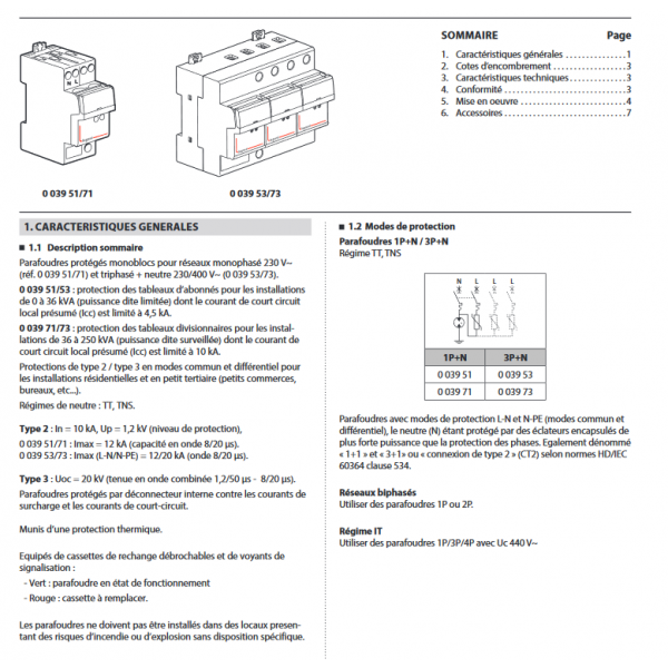 Legrand - Parafoudre bipolaire 220V - Type 2 LEXIC avec protection intégrée  + cassette de rechange - 003951 + 003954 - ELECdirect Vente Matériel  Électrique
