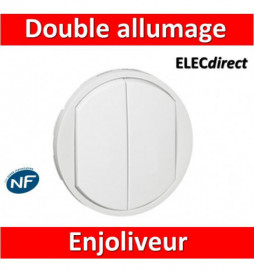 Legrand Céliane - Enjoliveur double allumage blanc - 068002