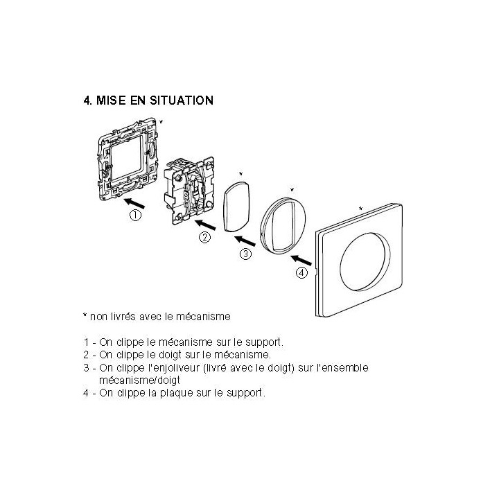 Legrand - Mécanisme Bouton poussoir Céliane - 6A - Réf : 067031