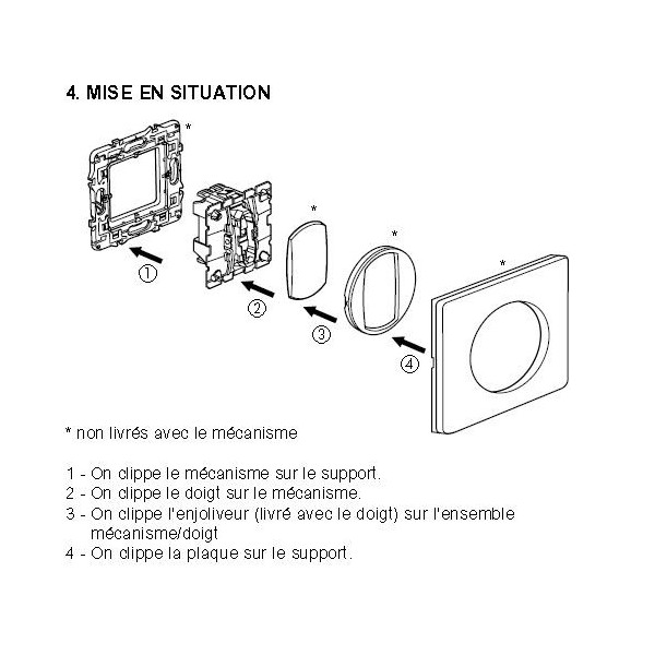Legrand - Mécanisme Bouton poussoir Céliane - 6A - Réf : 067031