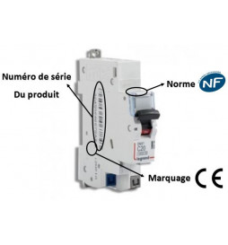 Disjoncteur 16A phase+neutre 4,5 kA bornes automatiques LEGRAND, 1038490, Electricité et domotique