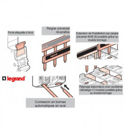 Disjoncteur 16A Bipolaire 230/400V - Courbe C Legrand 06920 069 20