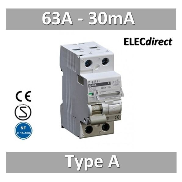 Interrupteur Différentiel 30mA 63A Type A