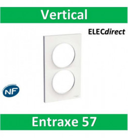 Schneider Odace - Plaque 2 postes entraxe 57 mm - vertical - S520714