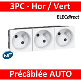 Legrand Mosaic - Prise de courant 3 x 2P+T 16A - 230V - 077143