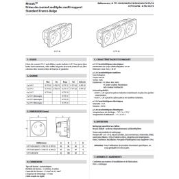 Legrand Mosaic - Prise de courant 3 x 2P+T 16A - 230V - 077143