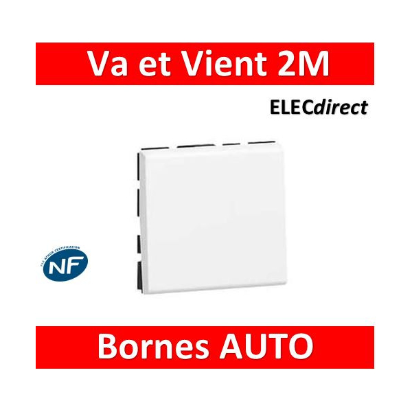 Interrupteur ou Va-et-vient Mosaic Legrand Noir complet 2 modules