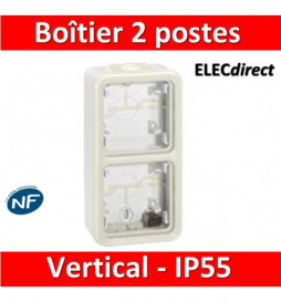 Legrand Plexo - boitier blanc 2 postes verticaux - IP55/IK07 - 069691