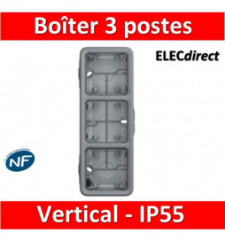 Legrand Plexo - Boîtier 3 postes verticaux - IP55/IK07 - 069679