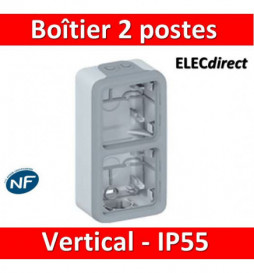 Legrand Plexo - Boîtier 2 postes verticaux - IP55/IK07 - 069661