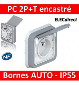 Legrand Plexo - Prise de courant encastré 2P+T 16A - 230V - IP55/IK07 - 069831