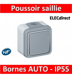 LEGRAND - Triple prise de courant précâblée 3x2P+T horizontale étanche  Plexo 16 A 250 V IP55, à équiper de support plaque ou boîtier saillie 3  postes, avec enjoliveurs gris Réf. 069564L