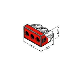 WAGO - Boîte de 50 Bornes auto fils rigide 3 x 6mm2 - Réf : WAG 773-173