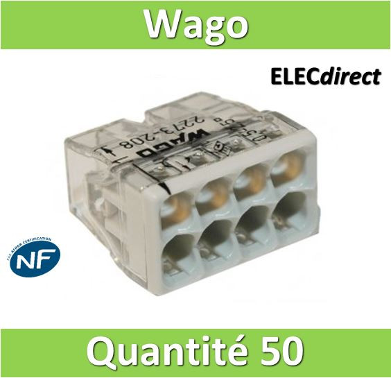 WAGO - Sachet de 3 bornes S221 3 entrées fils souples et rigides 0.5 à 6mm²  - Cdiscount Bricolage