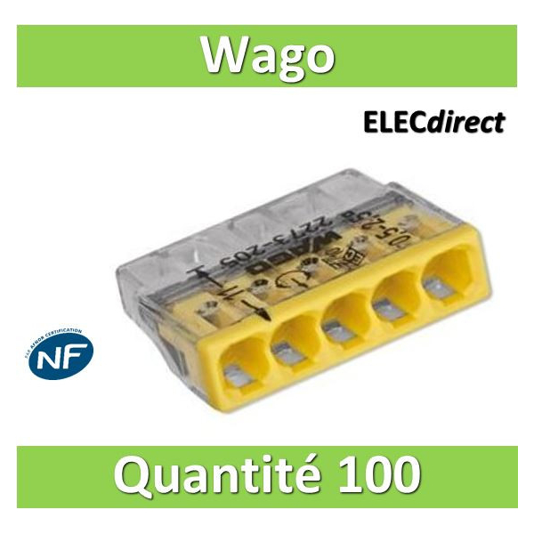 Wago - Boîte de 60 Bornes auto fils souples/rigides x 1 (0,2 à 4
