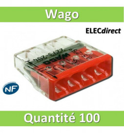 WAGO - Boîte de 100 Bornes auto fils rigide 4 x 2,5mm2 - WAG 2273-204