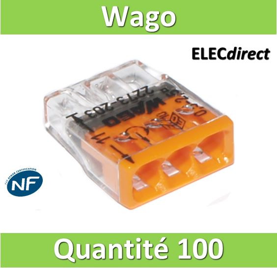 WAGO - Boîte de 100 Bornes auto fils rigide 5 x 2,5mm2 - WAG 2273-205 -  ELECdirect Vente Matériel Électrique