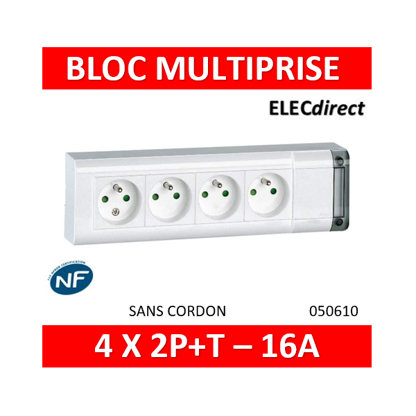 Vente Bloc Multiprise - 4 Prises et Interrupteur - Sono 85