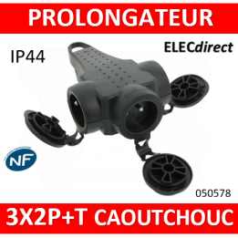 Legrand - Prolongateur caout 3 prises 2P+T 16A IP44 IK08 - Réf : 050578