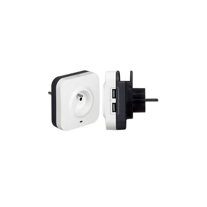 Legrand - Prise protégée 2P+T + 2 prises RJ45 avec parafoudre - Réf : 050670