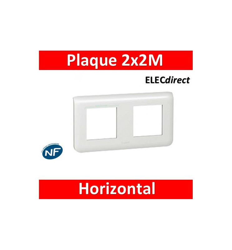 Legrand LEG78808 Plaque programme Mosaic Horizontal 4 x 2 Modules Blanc