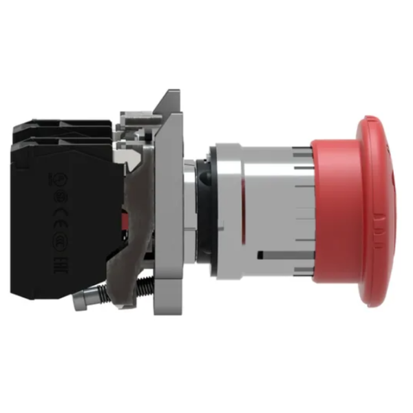 Schneider - HarmonyXB4 - Arrêt d'urgence rouge Ø22 tête Ø 40 tourner pour déverrouiller 1O+1F - Réf : XB4BS8445