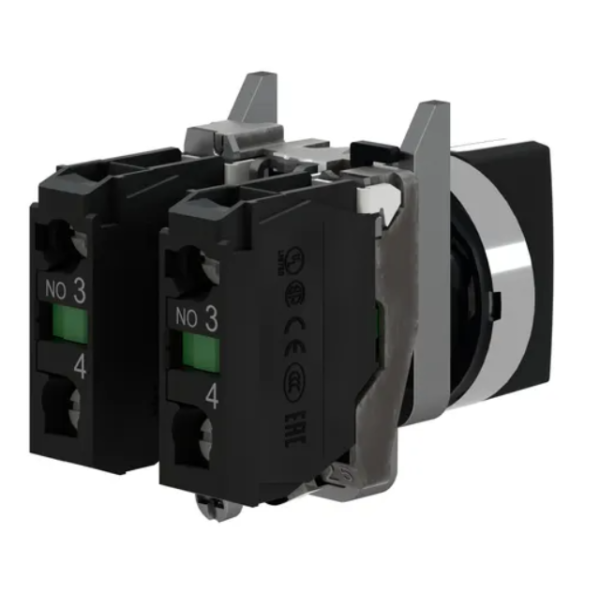 Schneider - Harmony XB4 - Bouton tournant noir Ø22 - à manette - 3 positions Fixes- 2F - Réf. XB4BD33