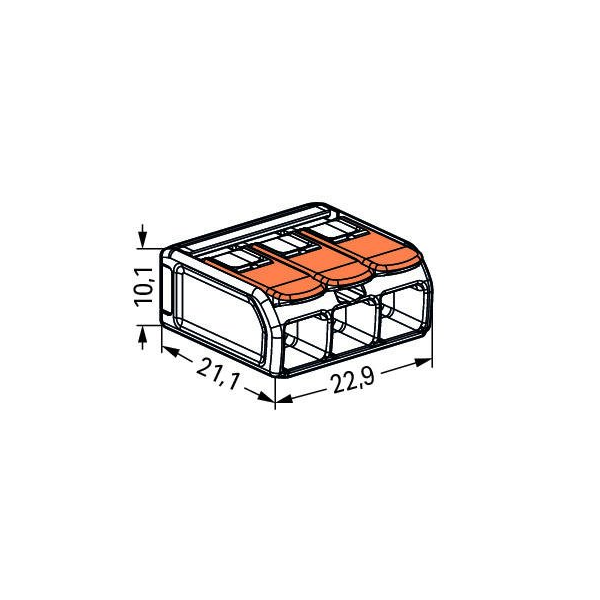 WAGO - Sachet de 3 bornes S221 3 entrées fils souples et rigides 0.5 à 6mm²  : : Bricolage