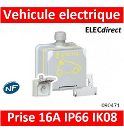 090475 Prise de recharge Green'up Access sur pied pour véhicule électrique  - Modes 1 ou 2 - IP66 IK08 - 230V - hauteur 1m - professionnel