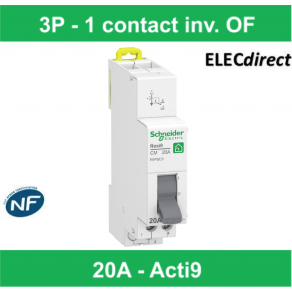 Schneider - Multi9 - DSE1 mono, contacteur délesteur 1 circuit 32A  prioritaire - A9C15907 - ELECdirect Vente Matériel Électrique