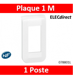 Legrand Mosaic - Plaque de finition 1 module - 1/2 poste - Blanc - 078801L