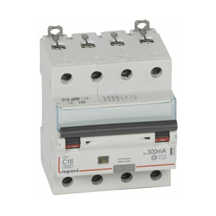 LEGRAND - Disjoncteur Différentiel  DX3  4P - 16A - 300MA - AC - Réf : 411205
