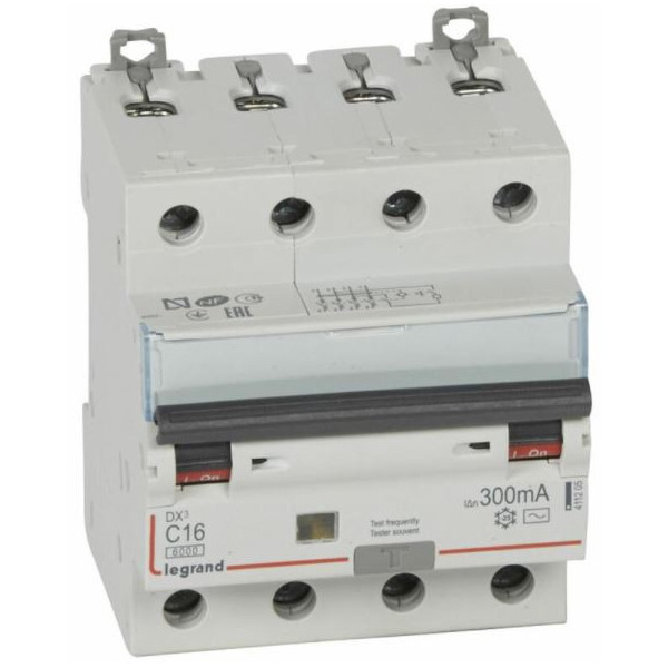 LEGRAND - Disjoncteur Différentiel  DX3  4P - 16A - 300MA - AC - Réf : 411205
