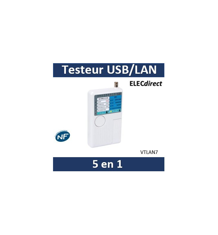 TESTEUR USB/LAN POUR USB-A, USB-B, BNC, RJ45, RJ12, RJ11, RJ10