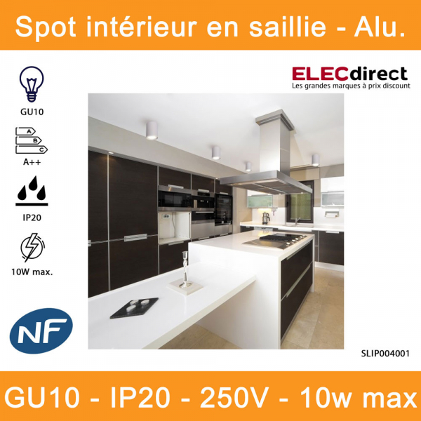 Spot saillie MOOD GU10 carré blanc IDEAL LUX