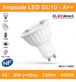 ELINKUME Super Brillant Lumière GU10 3W SMD 2835 60 LED Ampoule Économie Dénergie Ampoule avec Couvercle en Verre Blanc Froid Ampoule AC220-240V Paquet de 10 