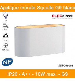 Spectrum - Applique murale intérieur bi-directionnelle - Squalla G9 blanc - IP20, 10W LED max, A++ - Réf : SLIP006001