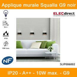 Spectrum - Applique murale intérieur bi-directionnelle - Squalla G9 noir - IP20 - Réf : SLIP006002