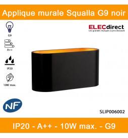 Spectrum - Applique murale intérieur bi-directionnelle - Squalla G9 noir - IP20, 10W LED max, A++ - Réf : SLIP006002