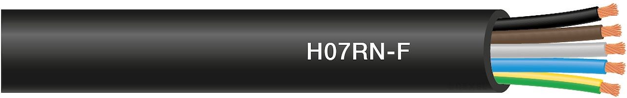 Câble Électrique H07RN-F 5G2.5² - G/N/M/B/VJ - Coupe au mètre - Réf : CABLERNF5G2.5
