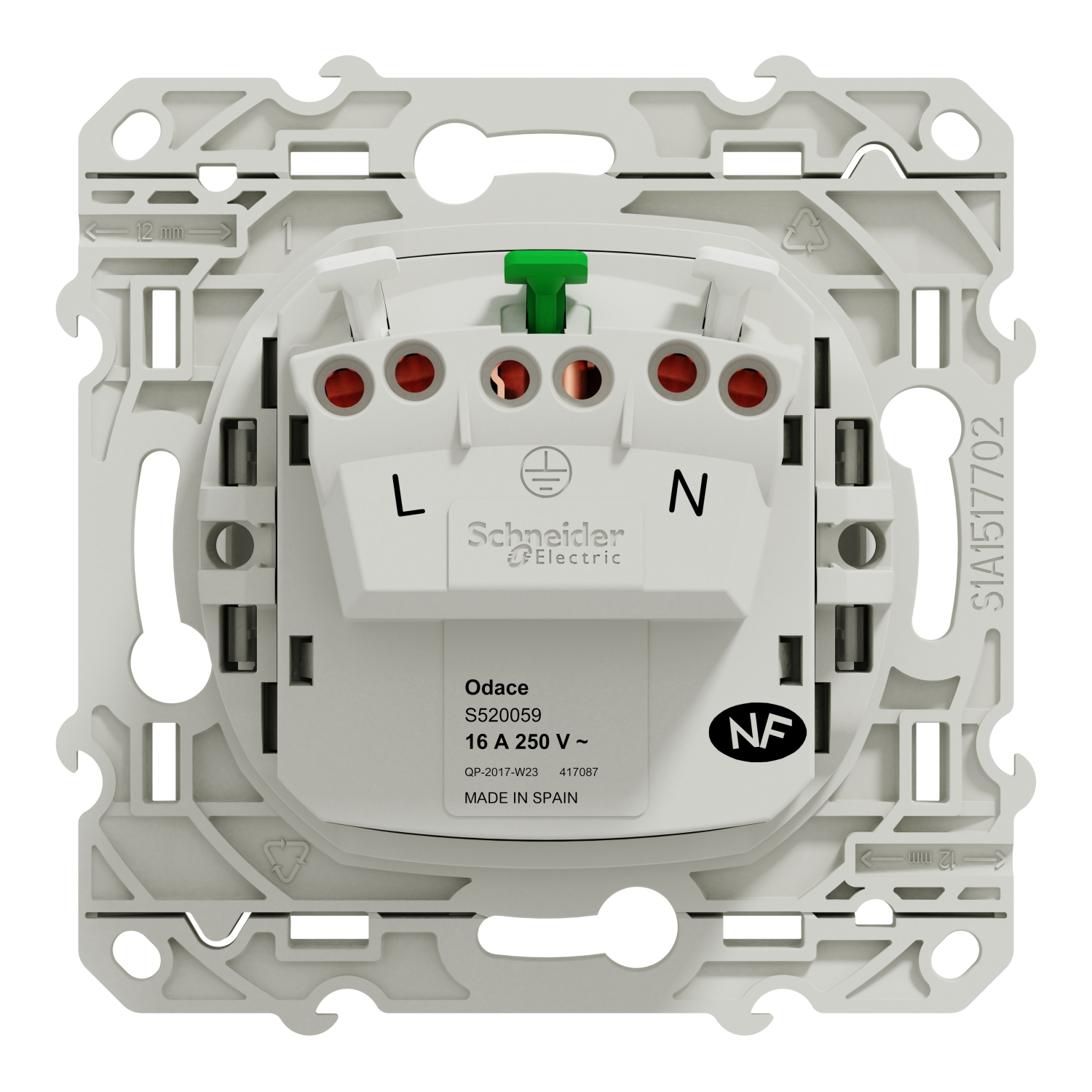 Schneider Odace - Prise de courant - 2P+T 16A - 250V - s520059