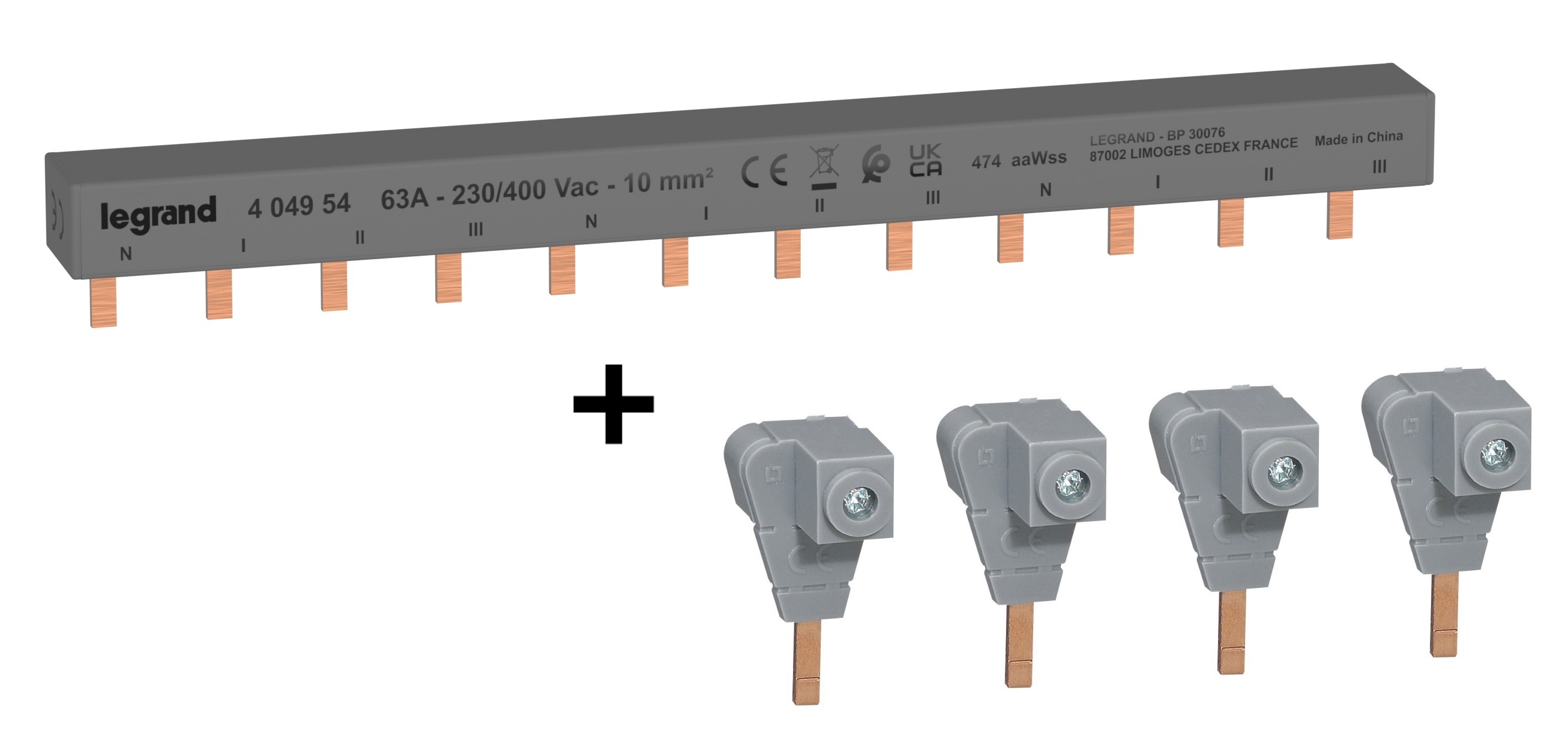 Peigne d'alimentation Legrand HX3 4P 12M