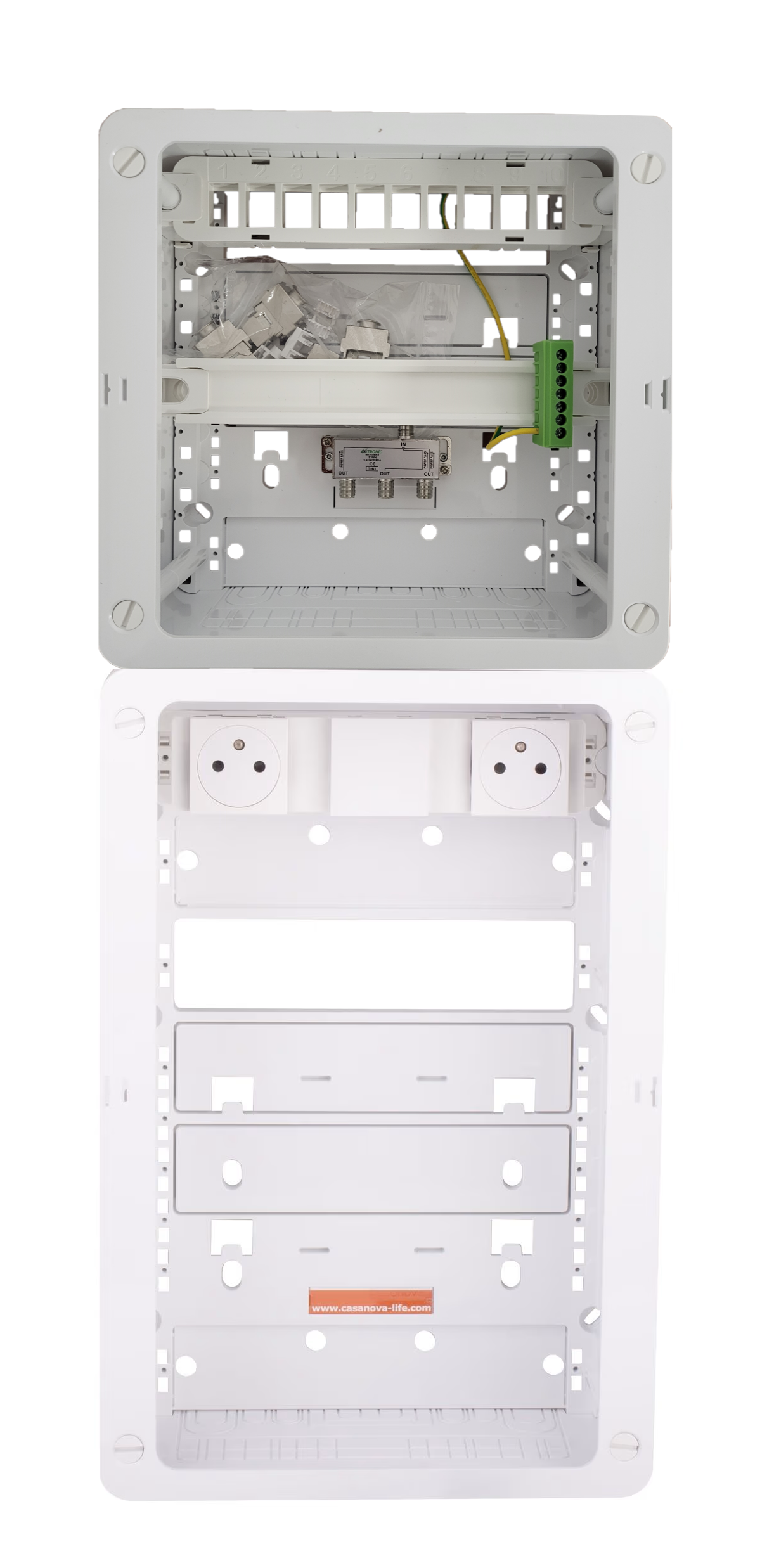 Coffret de communication Casanova 4RJ45 + Support BOX ZA375C