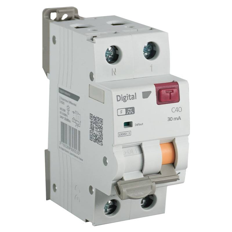 Digital Electric - Disjoncteur Différentiel 2P - 40A - 30mA Type F - 10kA - Réf : 03140