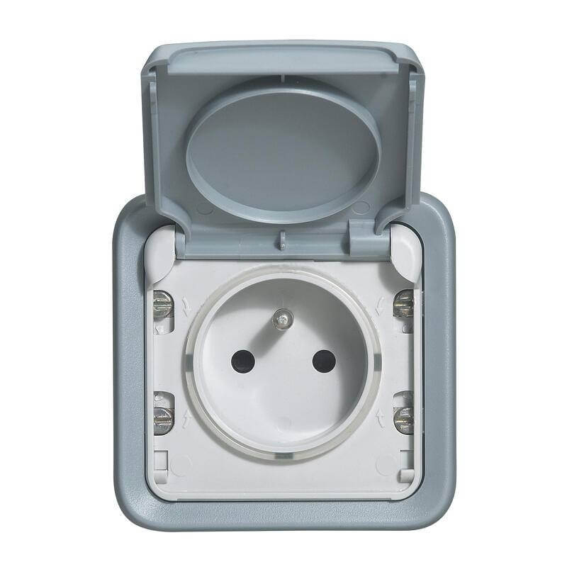 LEGRAND Plexo Bouton poussoir étanche complet gris IP55 - 069720