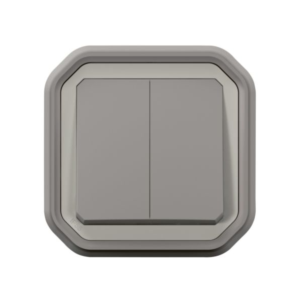 Legrand - Interrupteur / va-et-vient étanche Plexo prêt à poser saillie - 10AX - 250V - IP55 - IK08 - Gris - Réf : 069711L